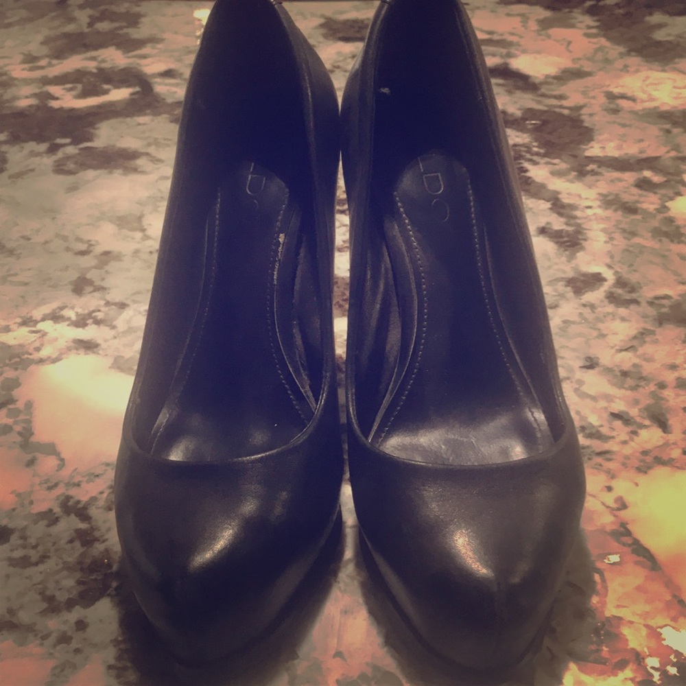 Aldo Platform Black Heels